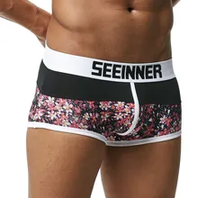 20 видов стилей Seeinner мужские брендовые напечатанные под брюки хлопковые трусы U выпуклый мешочек сексуальные Cueca сексуальные мужские брюки нижнее белье боксеры шорты