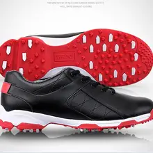 Для мужчин анти-обувь без застежки ногтей 3D дышащая канавка лакированной Гольф обувь Мужская дышащая Спортивная обувь из микрофибры водонепроницаемая обувь