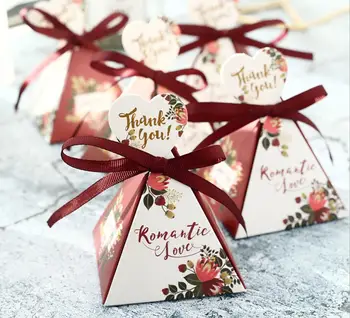 

50pcs Pretty Garden Theme Wedding Candy Gift Box Gift Paper Box for Guest Anniversary Party Wedding Decoration Free Shipping