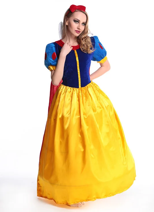 50pcs/lot Nice Women fantasia Princess Snow White Cosplay Costume