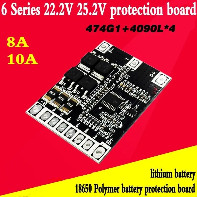 Tracking number 6s 8A 10A lithium/ 18650 Polymer battery protection board MOS 22.2V 25.2V power supply | Электроника