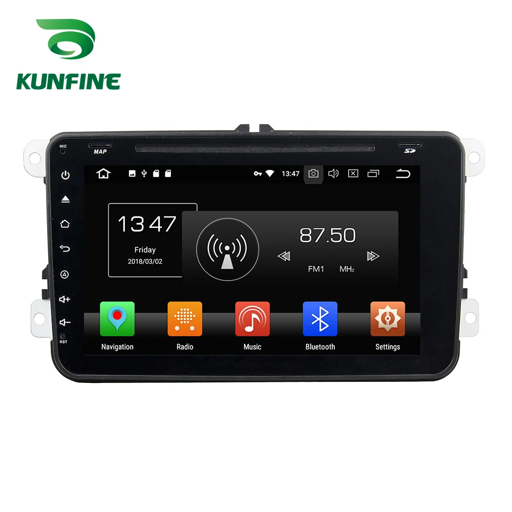 

KUNFINE Quad Core 2GB RAM Android 8.1 Car DVD GPS Navigation Multimedia Player Car Stereo For VW Magotan 2006-12 Radio headunit
