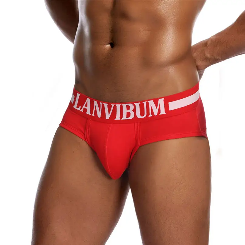 Comfortable Briefs Men Sexy Swimwear Underwear Letter Printed Boxer Briefs Shorts Bulge Pouch Underpants mens swim thong #2D27 (9)