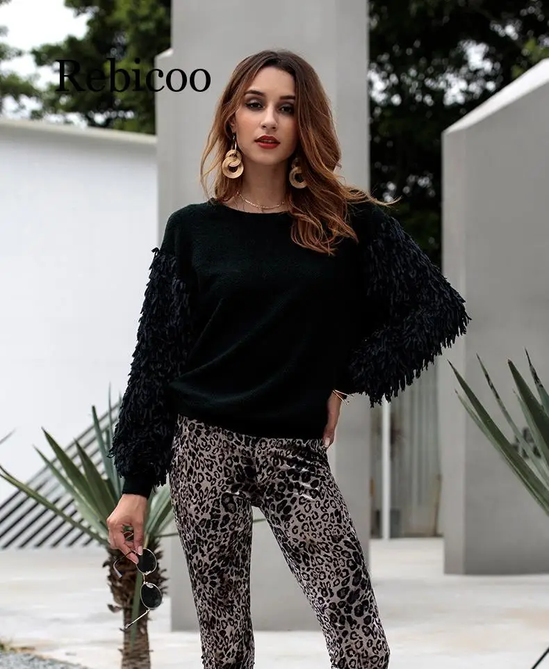 

Autumn sweaters women winter 2019 jumpers knitted clothes fashion Fringed long sleeve sweaters pullover female sale sweater