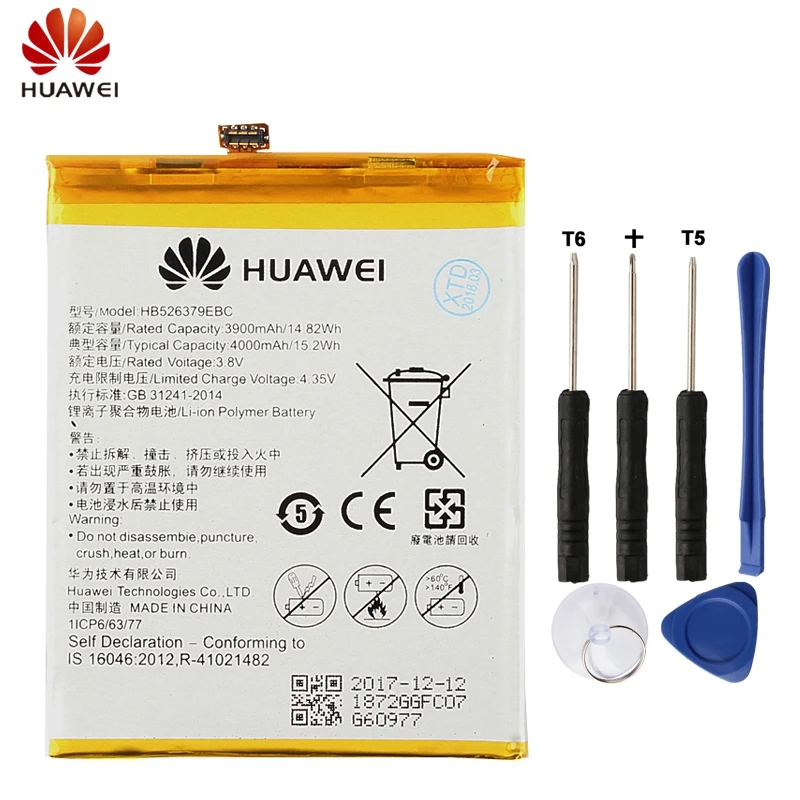 

HuaWei Original HB526379EBC Battery For Huawei Honor Play 5X Enjoy 5 TIT-TL00 CL10 Genuine Replacement Phone Battery 4000mAh