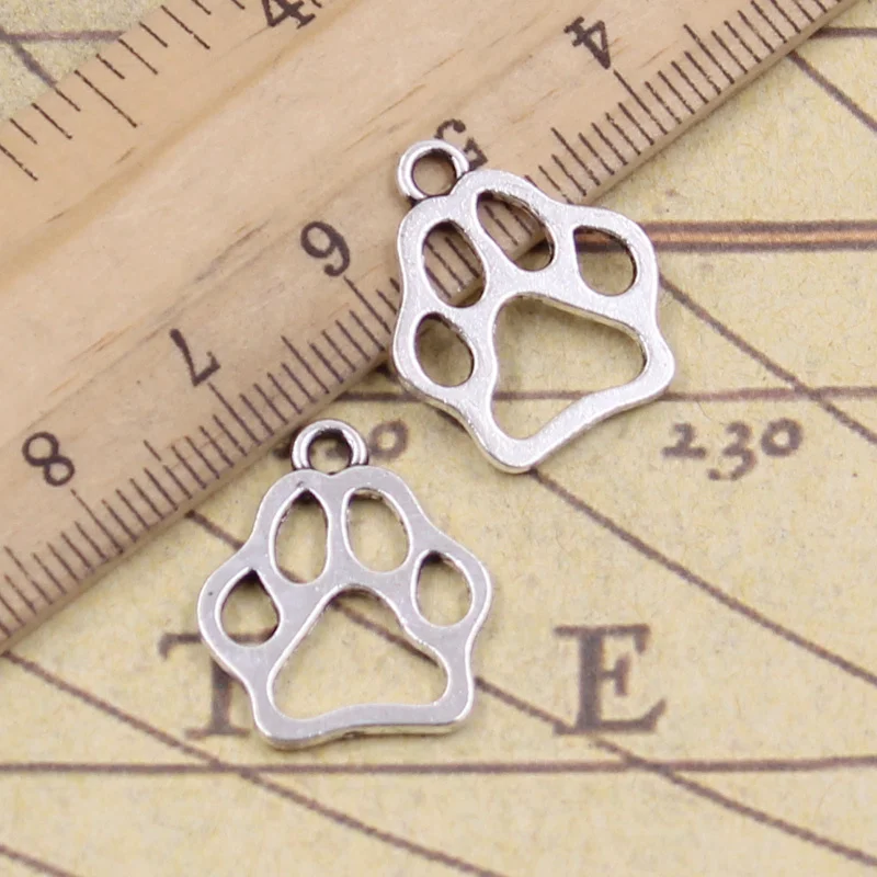 

15pcs/lot Charms dog claw bear paw 19x17mm Tibetan Silver Pendants Antique Jewelry Making DIY Handmade Craft for Necklace