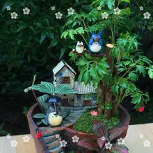 2 шт Миниатюрный Тоторо сидеть на ветке дуя Xun, маленький Тоторо с зонтиком, сказочные Садовые принадлежности украшения для террариума