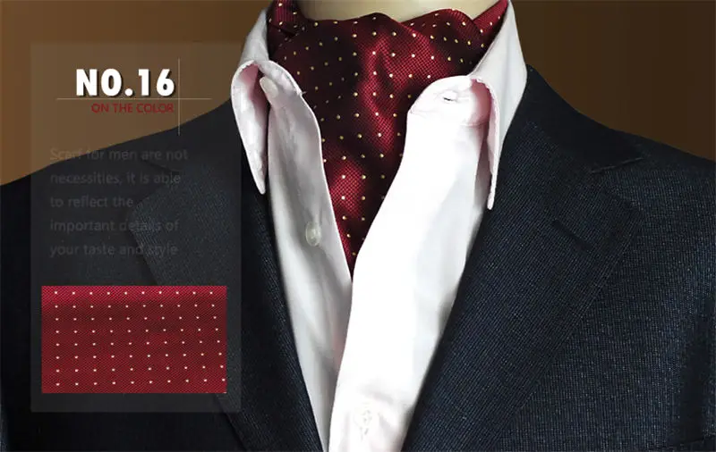 Мужской винтажный Свадебный формальный галстук Ascot Scrunch самостоятельно галстуки джентльмен полиэстер шелк шарфы для шеи галстук Роскошный узор Пейсли - Цвет: NO16