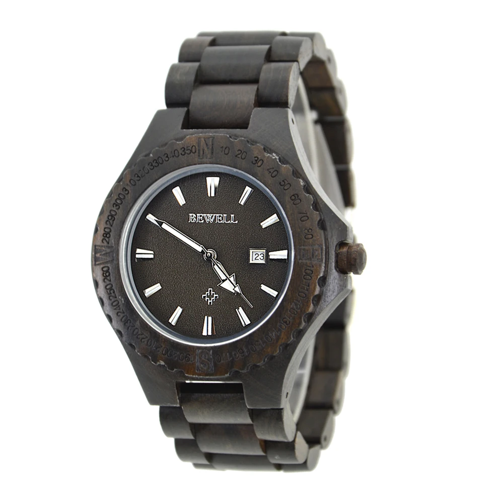 

Handmade Wooden Man Watches Luxury New Wrist Watch Calendar Quarts Sport Clock reloj hombre