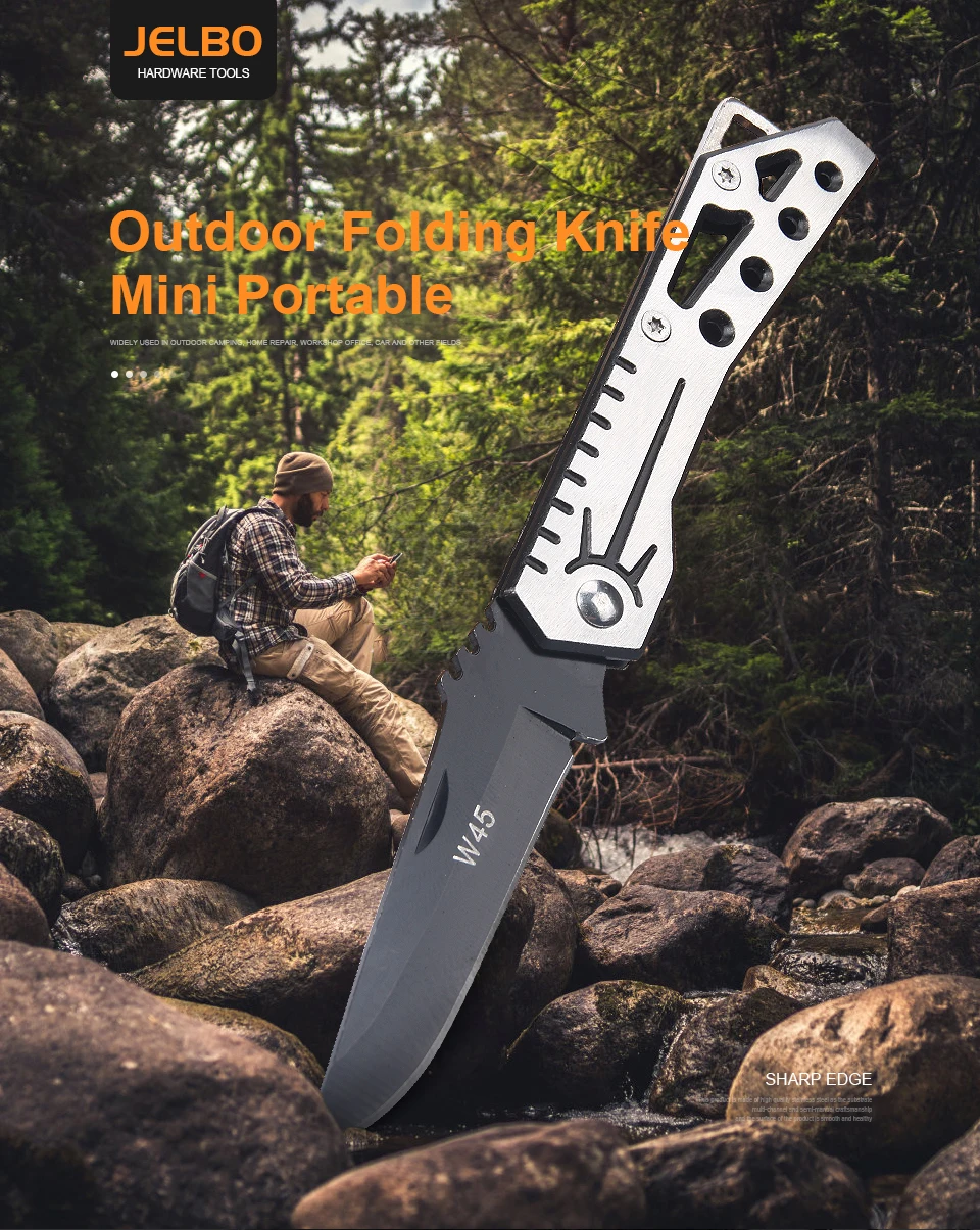JelBo Мини Портативный черный складной карманный нож лезвие нож Ручные приборы Охота Кемпинг Karambit для наружного выживания Ножи