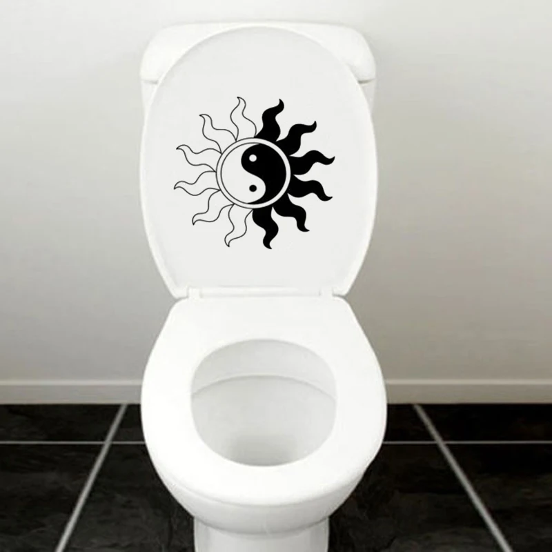 Yin Yang Symbol Home Decor Bathroom Vinyl Toilet Stickers Wall Decals