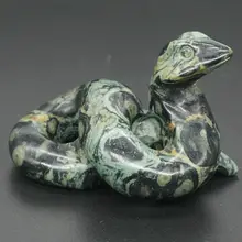 " фигурка змеи натуральный камень камбаба яшма резная декоративная статуэтка животного