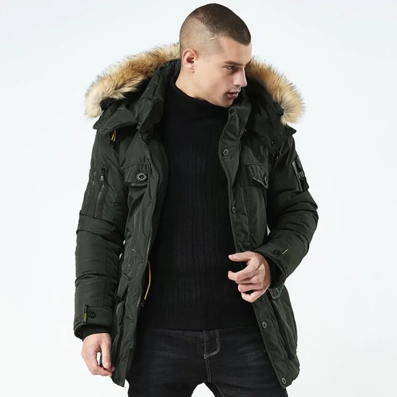 

Brand New Parka Men Winter Jackets Cotton Solid Color Chaquetas ropa hombre Thick Parkas Mens Casual Outerwear Fur Coats