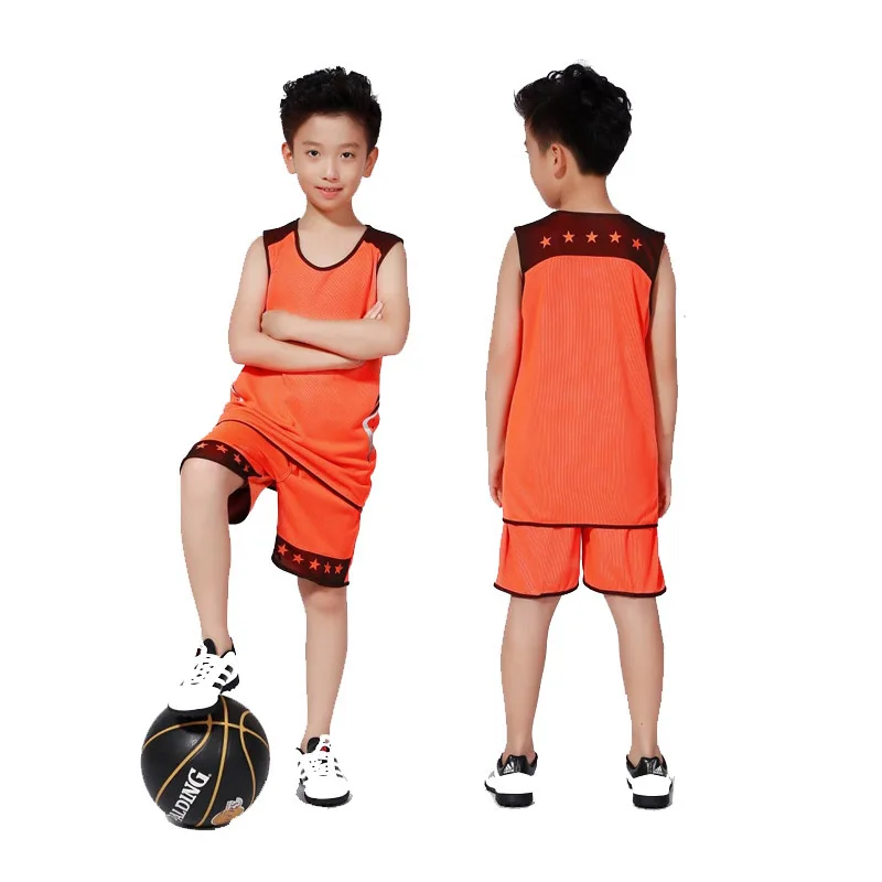 Баскетбол платье Комплект Реверсивный подростковая одежда для девочек-подростков обучения в детском саду Майки yiguan02 кварты