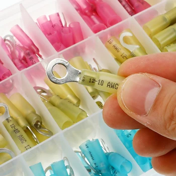 

270PCS Assorted Insulated Electrical Wire Crimp Cable Connector Spade Butt Ring Fork Set Ring Lugs Rolled Terminals Kit