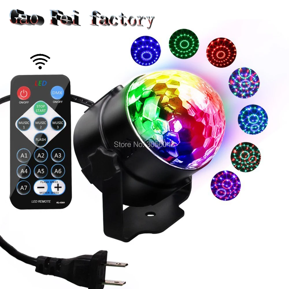 ИК-пульт дистанционного управления светодиодный хрустальный магический шар 3 Вт Мини RGB сценическое освещение лампа вечерние лампы для дискотеки