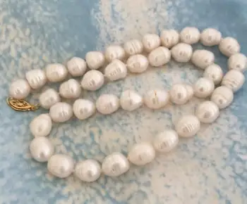 

natural 11-12mm white baroque pearl necklace 18inch