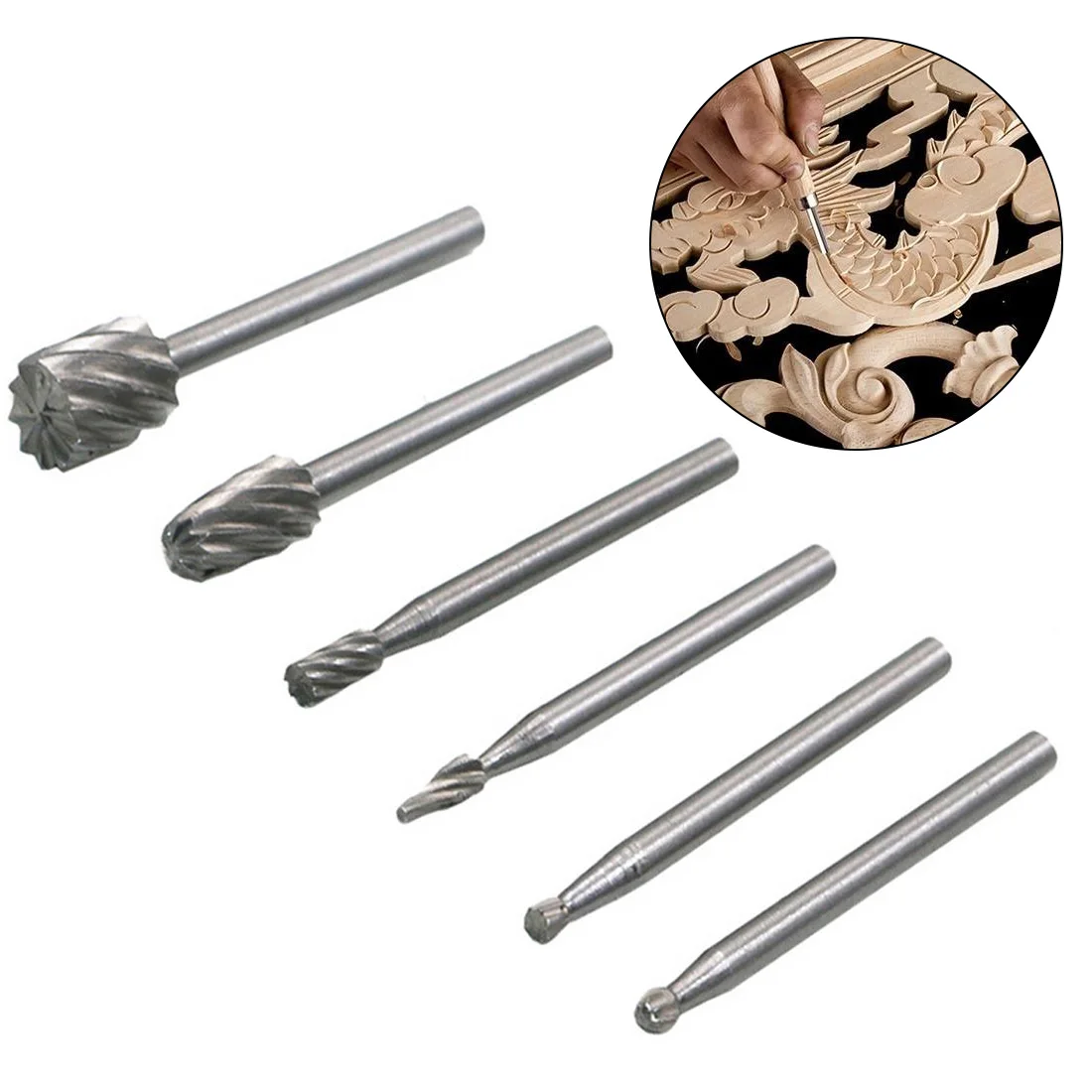 

6pcs/set HSS Routing Router Grinding Bits Burr for Rotary Tool Dremel