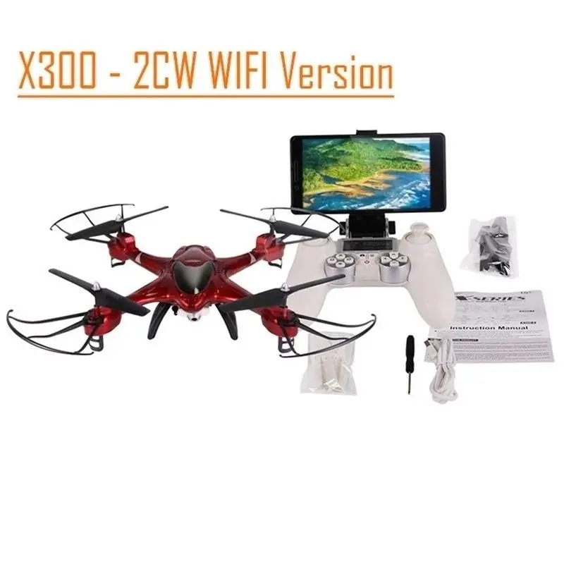 

RC Drone R/C X300-2C 4CH 6 Axis 2.4G with WIFI 720P HD Camera RC Quadcopter Drone with Camera Toys for Children