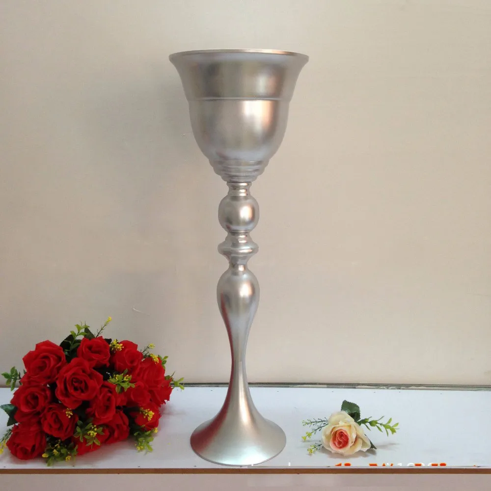 2016-New-style-66cm-26-Shiny-Silver-Flower-Vase-wedding-metal-table-centerpiece-party-decoration-table