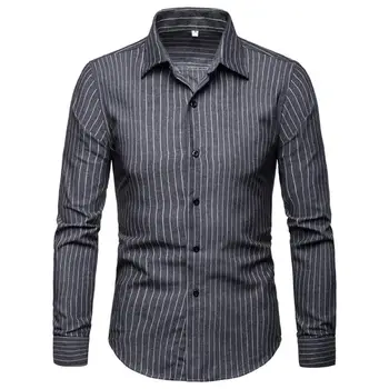 

Striped Blouse Men's clothing Casual Mens Shirts Long sleeve New model Shirts Blue Blue Fashion