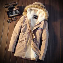 Зима утолщение плюс хлопчатобумажная ткань мужчины, чтобы увеличить размер длинный абзац хлопка студентов теплая куртка мужская мода