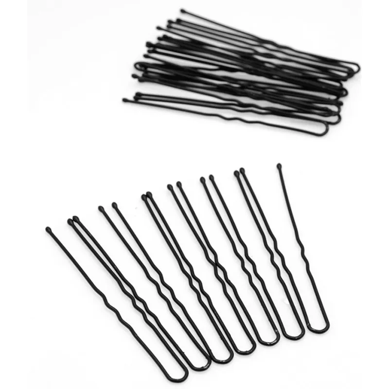 20pcs Metal Thin U Shape Hairpins For Women Ladies Hair Pins Black