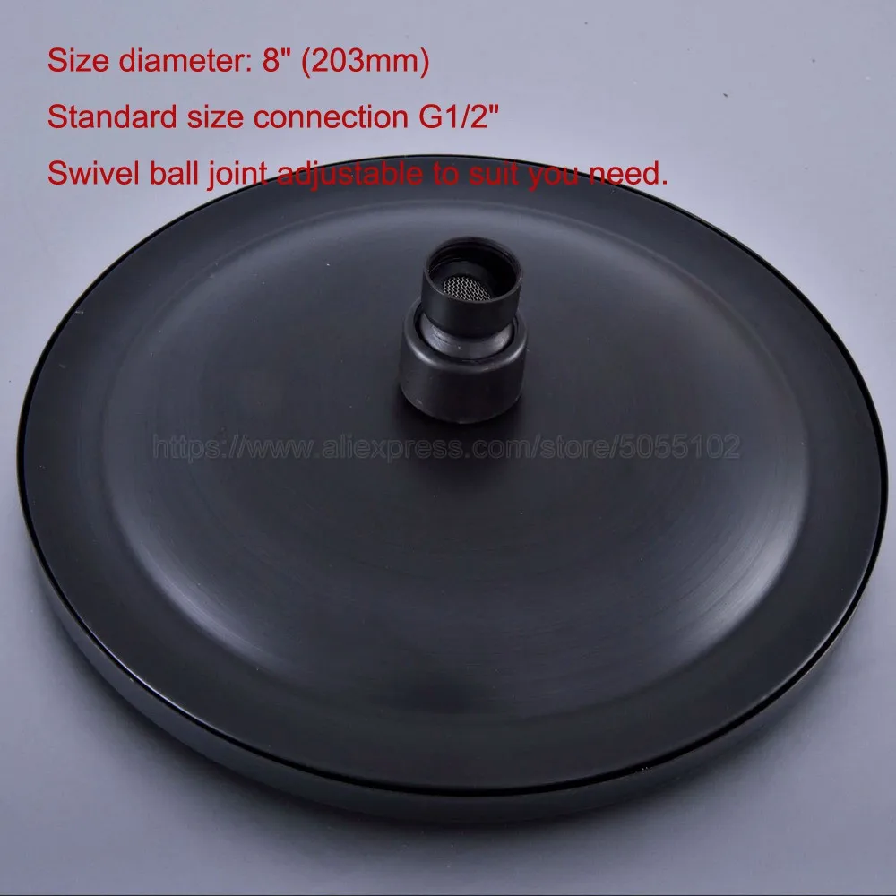 8 inch Round Vintage Retro Bathroom Rain Shower Head Oil Rubbed Bronze Hose Top Shower Sprayer Bathroom Accessaraies zsh244