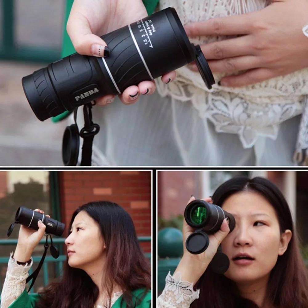 40X60 HD Telescope Green Coating Film Hiking Hunting Monocular Scope