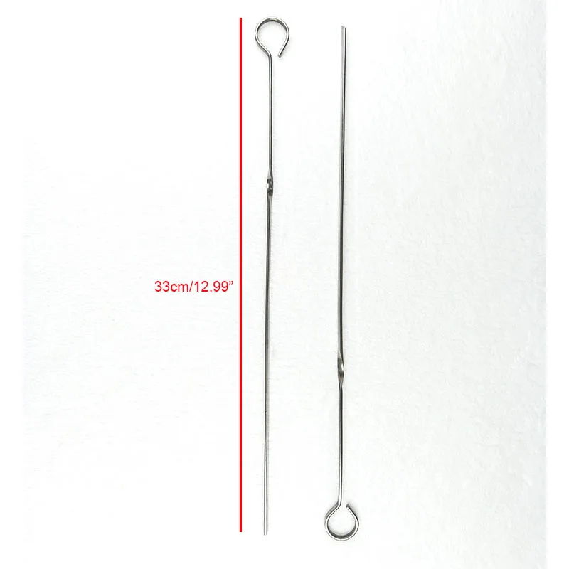 8pcs/Set 12.99''(33cm) BBQ Rack Skewer Handle Stainless Steel Skewers Barbecue Skewers Set Kebab Kebob Stick