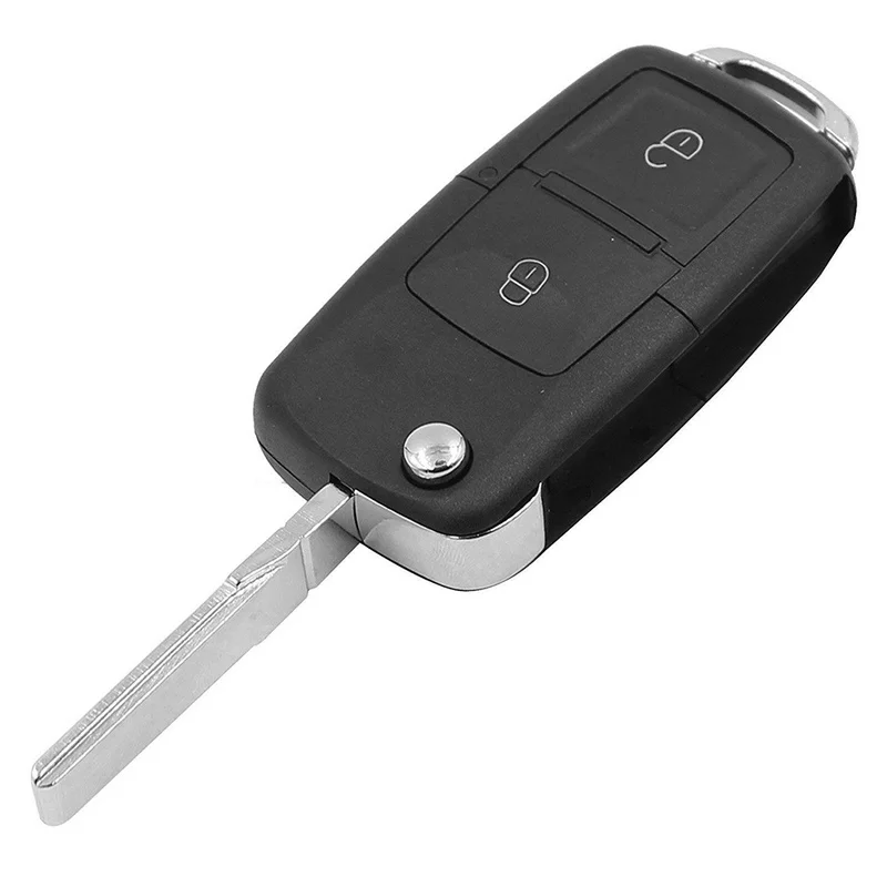 

2 Buttons Car Flip Remote Key Fob Case Shell with Blade Remote Control Folding Key Blank for Volkswagen 753N 753A 753DD Car Key