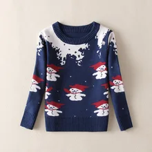 Новинка весна-осень Девушки Дети Мальчики мультфильм снеговик вязаный свитер Удобная Милая одежда для малышей Детская одежда 10w