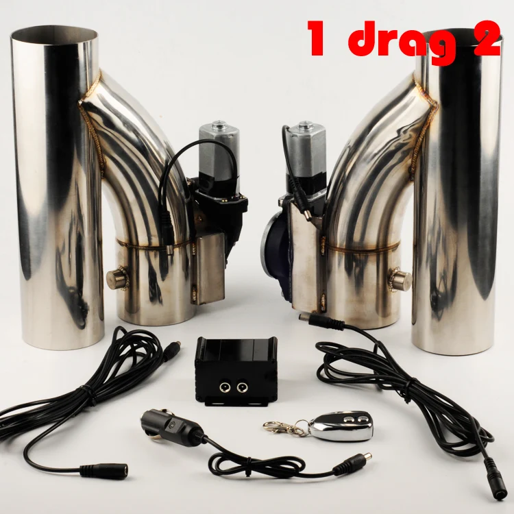 auto stainless Steel Y Pipe cutout 1 drag 2 Electric Exhaust cutout