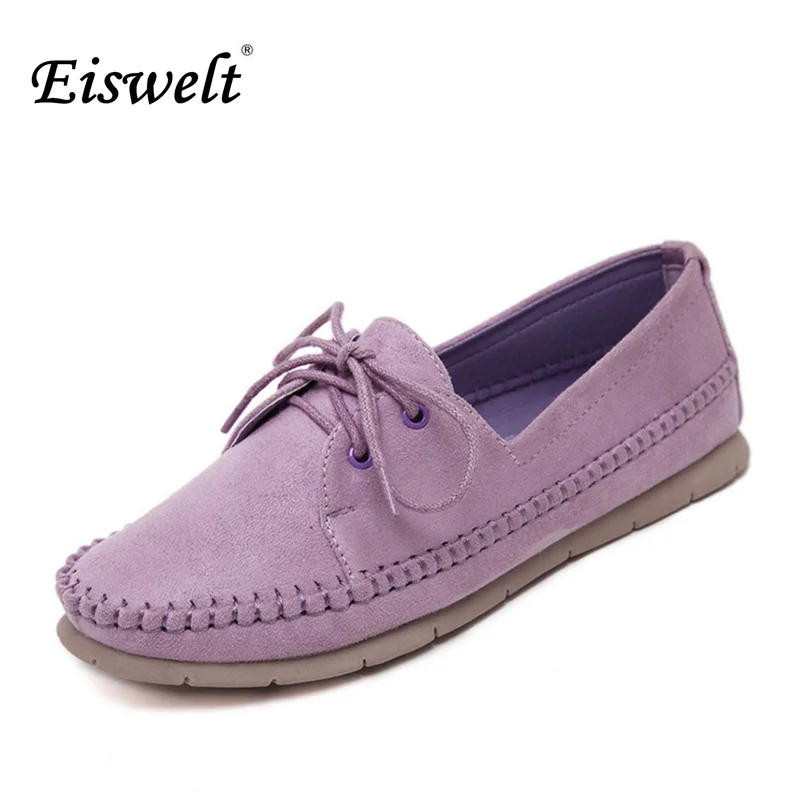 

Eiswelt 2017 Spring Hot Sale Woman Shoes Casual Women Flats Female Cross Tied Shoes Round Toe Comfortable Lace Up Loafers#EGMJ76