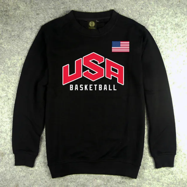 Men's Pullover USA basket ball Dream Team Sweatshirt Hoodie Solid Color