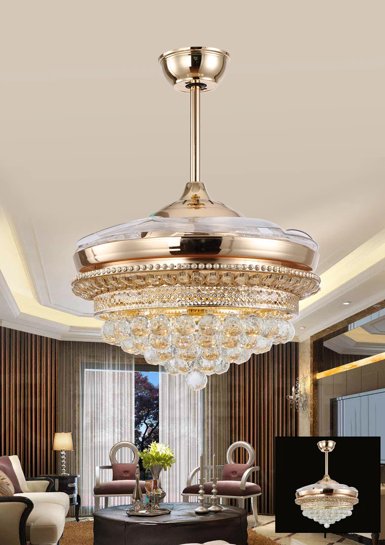 Online kopen wholesale goud plafond ventilator uit china goud ... Woonkamer plafond