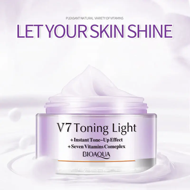 Телесного цвета выравнивание цвета кожи крем V7 витамины дневной крем для ремонта увлажняющая Очищающая - Цвет: Фиолетовый