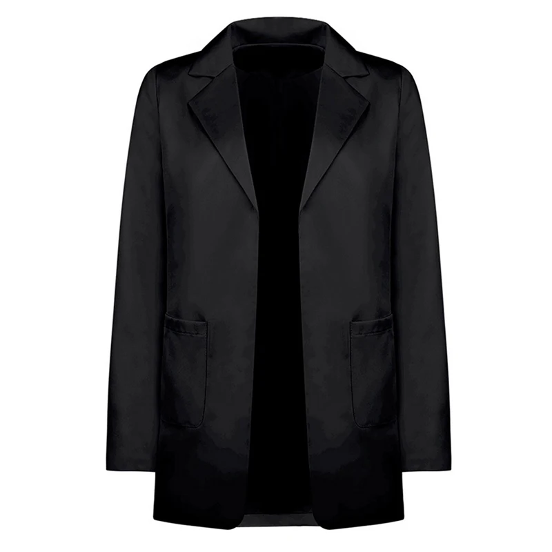 LASPERAL Spring Women Blazer Fashion Solid Long Sleeve Cardigan Jacket Suit Vintage Turn-down Collar Outwear Ladies Blazer Top