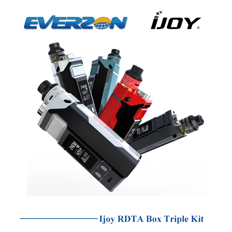 

Big sale Original IJOY RDTA BOX TRIPLE KIT with 12.8ml Tank Atomizer powered by 18650 Battery fit IJOY COMBO RDTA E Cig Kit