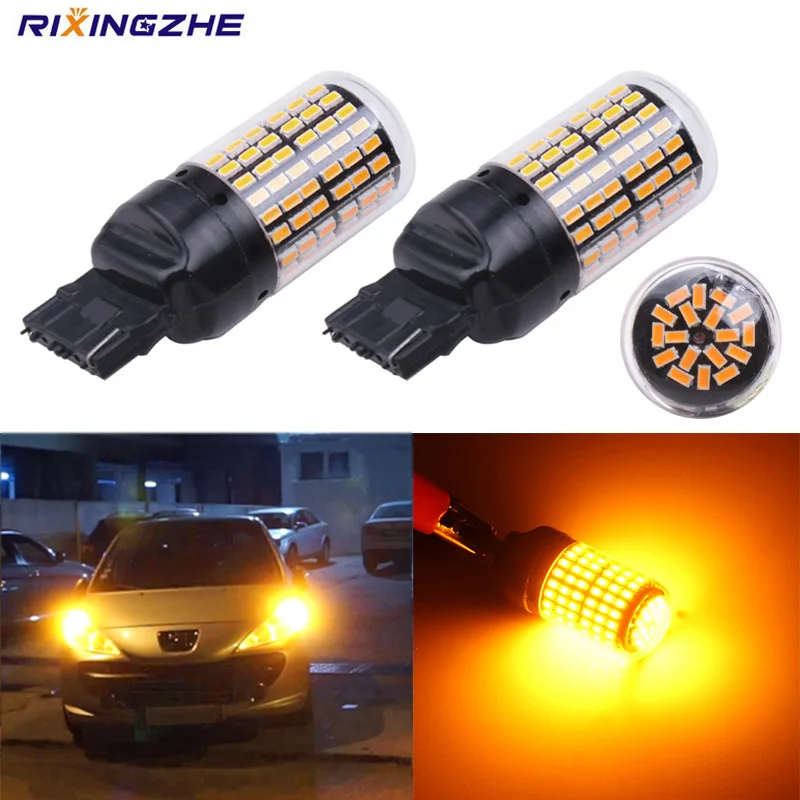 RXZ 2шт Янтарный BAU15S py21w BA15S T20 7440 1156 S25 светодиодный 3014 144 Smd лампы для автомобильных