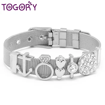 

Fashion Silver Color Stainless Steel Mesh Bracelet Set Bangles Heart to Heart Charm Fien Bracelets For Woman Jewelry Gifts