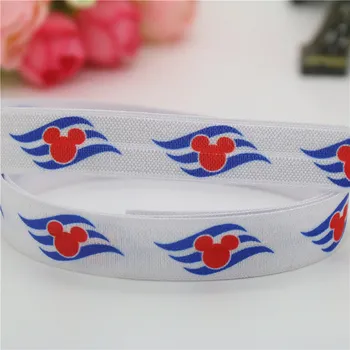 

DUWES 5/8'' Free shipping Fold Elastic mickey line printed FOE headband headwear decoration wholesale OEM D666