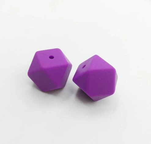 Новые мини арж шестигранные свободные Силиконовые Бусины Для Прорезывания Зубов Ожерелье геометрический жевательный бисер «сделай сам» Новые бусины пищевого качества - Цвет: Фиолетовый