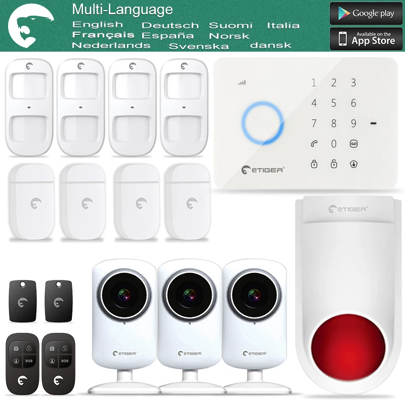 

DIYKIT HD Network Camera eTiger S3B Burglar Alarm GSM SMS Security System for Home Safe