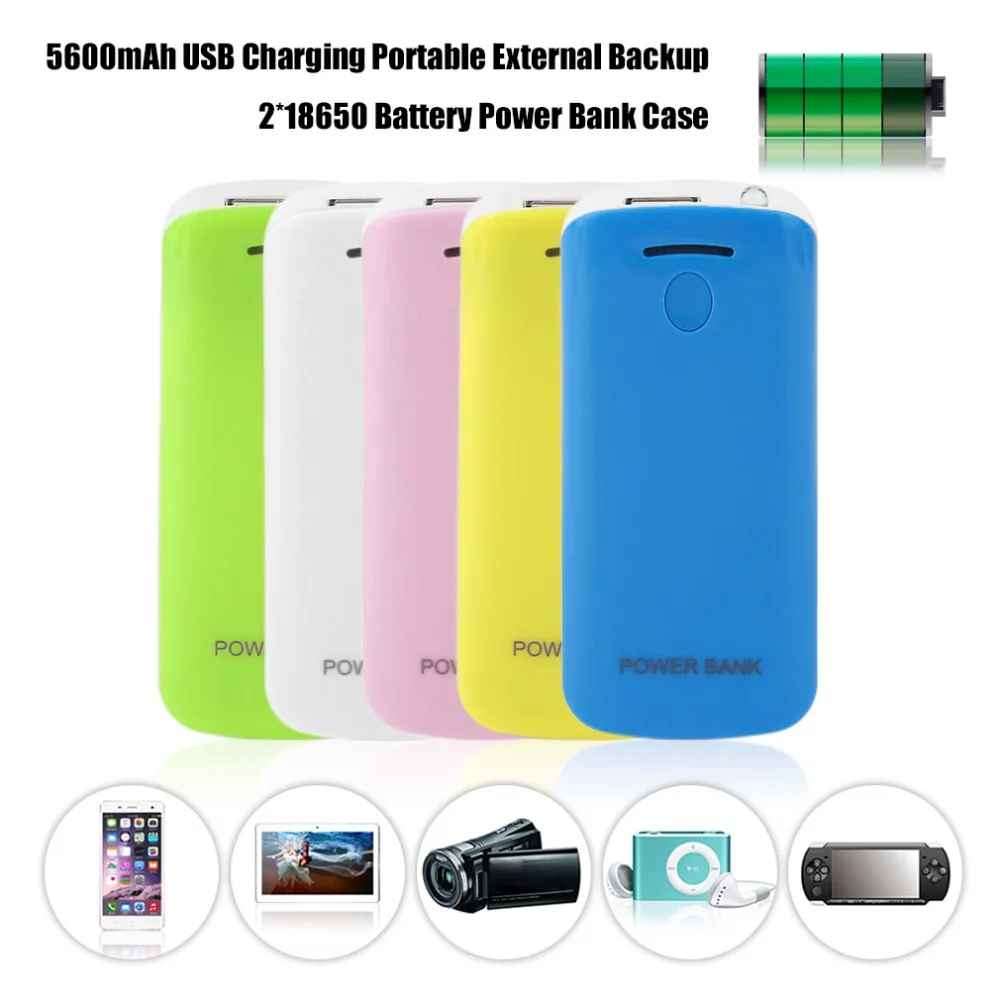 Creative Design 5600mAh USB Charging Portable External Backup Battery Charger 2*18650 Battery Power Bank Case Creative Design 5600mAh USB Charging Portable External Backup Battery Charger 2*18650 Battery Power Bank Case