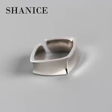 SHANICE кольцо из стерлингового серебра 925 пробы, Открытое кольцо INS, геометрическое квадратное гладкое кольцо для женщин, Панк мода, кольцо для открытия