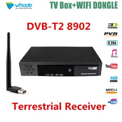 Vmade DVB T2 ресивер HD наземного ТВ коробка соблюдать DVB-T/T2 и H.264 MPEG-2/4 Стандартный Поддержка Wi-Fi соединения сети DVB
