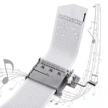 

30 Note Tape Hand Crank Music Box Movement Part + Puncher+ 3 Strips DIY Your Songs Perfect Gift Mechanical Musical Box Set