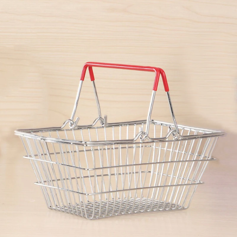 

Home Mini Basket Table Food Kids Play Children Simulated Supermarket Shopping Storage Gift