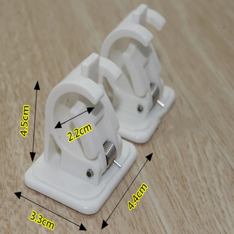 1set Adhesive Shower Curtain Rods Towel Bar Hooks Clamps Curtains